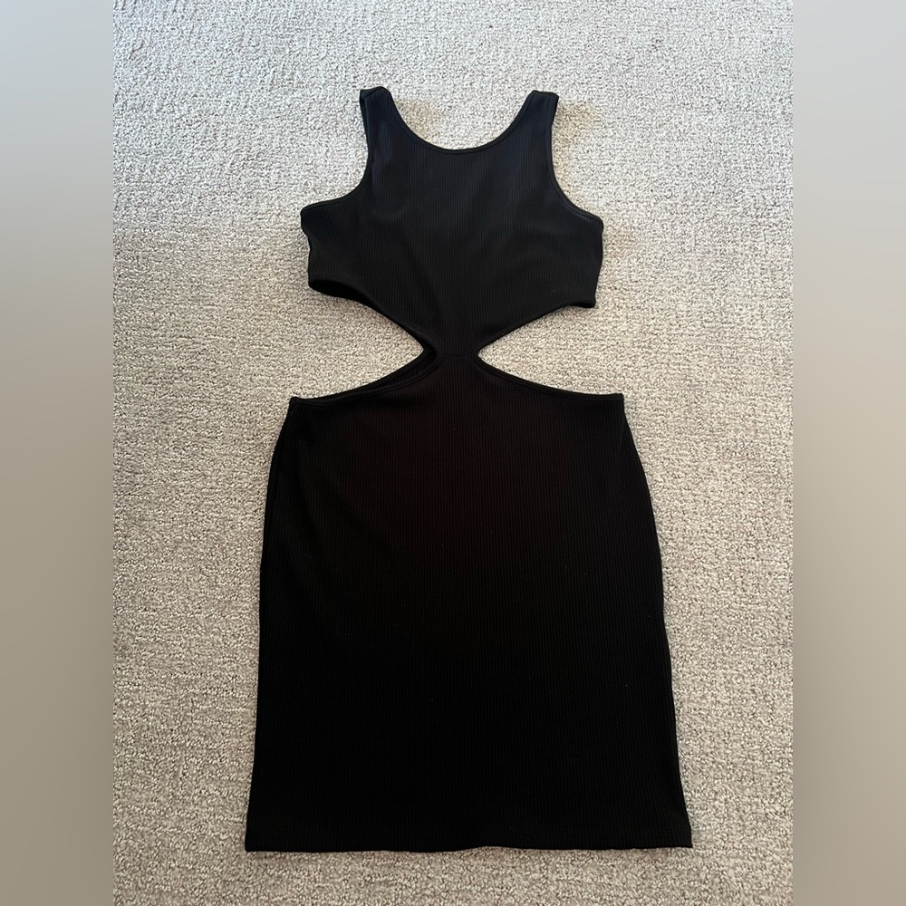 Liz and Sara Black Cut-Out Dress